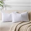 JUSPURBET Copricuscini in Velluto Bianco Lombari 40x60 cm Set di 2 per Divano Soggiorno Camera da Letto Decorativi Rettangolari Solidi Morbidi con Cerniera Invisibile