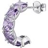 Brosway Orecchino Singolo Donna, Orecchino a Cerchio in Argento e Magic Purple | Collezione FANCY - FMP13