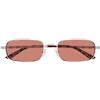 Gucci Occhiali da Sole GG1457S 004 Logo Argento/Rosso Unisex