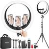NEEWER Ring Light Professionale con Treppiedi, 19 Luce ad Anello per Streaming Selfie con 3 Supporti Phone, 2.4G e Controllo Touch, Attenuazione all'1%, 3200K-5600K Lampada per TikTok Video, RP19H