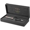 Parker Sonnet Penna a Sfera | Laccata Premium Metal & Grey on finiture placcate in oro rosa | Punta medio con ricarica inchiostro nero | Confezione regalo