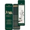 Faber-Castell - Set di matite Castell 9000, 6 pezzi, astuccio in metallo