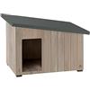 Ferplast Argo 100 Casetta per Cani in Legno FSC - Tetto Spiovente, Apribile - Trattamento Resina Impermeabile & Anti-UV - Piedi Isolanti - Porta Rifinita - 100 x 55 x h 73,5 cm