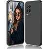 DESSEN Cover per Realme 8 5G / Realme Narzo 30 5G - Liquido Silicone Custodia Antiurto Protezione Case Sottile e Morbida TPU Bumper con Fodera Microfibra Antigraffio, Nero