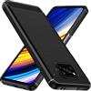 iVoler Cover per Xiaomi Poco X3 Pro/Xiaomi Poco X3 NFC, [Protezione Antiurto di Grado Militare] Custodia Sottile Morbida in Silicone TPU Anti-Impronte Anti-Graffio Protettiva Case, Nero