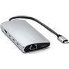 SATECHI Hub Multiporta USB-C 8-in-1 V3, HDMI 8K, Ricarica 100W, 4 Porte USB Dati, Ethernet, Lettore SD, per Laptop, MacBook Pro/Air M4, M3, M2, M1, iPad, iPhone 16, Windows - Argento
