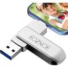 EOZNOE 128GB Chiavetta USB per iPhone,Phone Pen Drive Memoria Esterna Per Salvare più Foto e Video,Chiavetta USB3.0 Ad Alta Velocità Compatibile con i Phone/i Pad/Android/PC