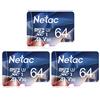 Netac 64G Scheda Micro SD, Scheda di Memoria 3 Pack, A1, U3, C10, V30, 4K, 667X, UHS-I, Velocità Fino a 100/30 MB/Sec(R/W), Micro SD Card per Telefono, Videocamera, Switch, Tablet