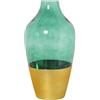 AlexandreHouse JARRÓN CRISTAL DORADO/VERDE °18X35CM,BOCA:°6,5BASE:°10,5