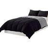 Tata Home Piumino Letto Invernale in Microfibra Morbidissima da 300 gr mq Double Face Misura Letto 2 Piazze Matrimoniale cm 250x200 Colore Nero Grigio