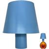 Generico Lampada a bottiglia senza fili, luce a bottiglia di vino senza fili 3 colori lampada da tavolo dimmerabile lampada da tavolo ricaricabile touch per camera da letto, ristorante, bar (Blu)