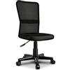 TRESKO® Sedia da Ufficio Girevole, Regolabile in Altezza, Sedile Imbottito, Ergonomica, Pistone Approvato SGS (Nero)