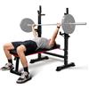 TLGREEN Panca per manubri con set di supporti per bilancieri, regolabile, pieghevole, multifunzione, inclinazione, panca piatta per allenamento a tutto il corpo, palestra a casa, allenamento con i pesi,