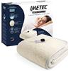 Imetec Scaldasonno Adapto singolo 150 x 80 cm, basso consumo, riscaldamento rapido, temperatura personalizzata, 100% lana e merino, made in italy, tessuto antiscivolo, comando con 6 temperature