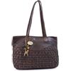 Catwalk Collection Handbags - Borsa a Spalla Donna Pelle Intrecciata - Borsa Tote Media - Borsa a Mano Con Tasche Multiple - MATILDA - Marrone