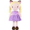 GAGAKU Morbida bambola di stoffa 40 cm bambole angelo custode, regalo di battesimo per bambine peluche portafortuna per bambini dai 3 ai 5 anni - gattina