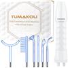 TUMAKOU Portatile Alta Frequenza Viso Professionale - 6 Elettrodi Blu | Elettroterapia Massaggiatore Facciale per Rafforzamento della pelle,Rughe,Rimozione dell'Acne,Linee Sottili,Gli Occhi Gonfi