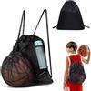 Norhogo Sacca da palestra impermeabile da basket, borsa sportiva con coulisse, impermeabile, con chiusura lampo, può contenere calcio, basket, nero