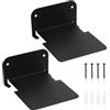 SHACHENH Mini Mensole da Parete Nero, Set di 2 Mensole Galleggianti in Metallo, Libreria Invisibile Nero per Pareti, Decorazione per Nero, Soggiorno, Camera da Letto, Ufficio
