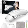 Braun Silk-expert Pro 3 Epilatore LUCE PULSATA, Alternativa al laser, Ideale per Zone Sensibili, Viso, Bikini e Ascelle, 2 Testine, Rasoio, Custodia Viaggio, Idea Regalo, PL3133 Bianco e Argento