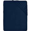 Utopia Bedding Lenzuolo con Angoli Piazza e Mezza Francese - 135x190cm - Blu Navy - Microfibra di Poliestere Spazzolato - Lenzuolo sotto con Angoli Elasticizzato