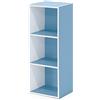 Furinno Luder Libreria a 3 ripiani aperti, Bianco/azzurro
