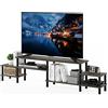 Furinno Turn-N-Tube Grand Entertainment Center per TV Fino a 60 Pollici, Quercia Francese
