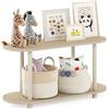 Furinno Turn-N-Tube No Tools Tavolino moderno ovale, Bauhaus rovere/beige