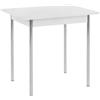 Hela Tische Köln Tavolino da cucina in materiale a base di legno, con finiture bianche, struttura tubolare a sezione circolare cromata, da 65 x 90 x 72 cm