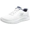 Skechers Go Walk Flex Remark, Scarpe senza lacci Uomo, White And Navy Textile, 39.5 EU