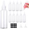 Amentalove 10PCS 150ml Bottiglia Squeeze di Plastica, Trasparente Bottiglie per Squeeze con Tappi,Spremere Bottiglie di Plastica, Vuote Condimento Dispenser con Imbuti per Liquidi Olio Ketchup Senape