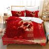 Gegeryozer Set Copripiumino Testa di Morte 220×240 cm Set Copripiumino Gotico Completo di Fodere in Microfibra per Bambini con 2 Federe 50 x 75 cm (KL4)
