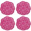 Sottobicchieri Uncinetto Fatti A Mano - Phantomon - Rosa - Confezione 4 Da 10 Cm - 2