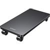 ORICO Supporto PC Portatile in Acciaio, con 2 Ruote di Bloccaggio e 2 Ruote Girevoli, in Acciaio, per Computer Desktop Tower (Nero, 41 x 21,3 x 2 cm)