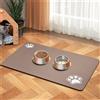 Hearda Tappetino Ciotola Cane Assorbente, Tappetino per Cane Cibo Tappetini Sottociotola per Cani Tappetino Antiscivolo Ciotole Gatto Tappetino sotto Ciotola Cani (20x30cm,Marrone Chiaro N)