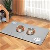 Hearda Tappetino Ciotola Cane Assorbente, Tappetino per Cane Cibo Tappetini Sottociotola per Cani Tappetino Antiscivolo Ciotole Gatto Tappetino sotto Ciotola Cani (20x30cm,Grigio N)