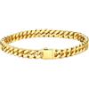 Bestyle Bracciale Uomo Oro in Acciaio Inossidabile a Catena Cubana Miami Stile Punk Hip Hop, Larghezza 5 mm, Lunghezza 23 cm, Regalo per Uomo