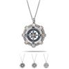 inSCINTILLE Collana Rosa dei Venti Uomo in Acciaio Inossidabile con Ciondolo Nautico e Zirconia Cubica (Blu)