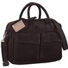 STILORD 'Carlo' Borsa da Ufficio in vera pelle Portadocumenti vintage Valigetta 24 ore ventiquattrore Borsa lavoro Cuoio Uomo Donna, Colore:marrone scuro - pallido