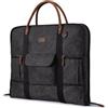 S-ZONE Borsa porta Abiti da Uomo Borsa porta Abiti in Vera Pelle con Finiture in Tela per Viaggi Brevi per Viaggi D'Affari (Nero-1)
