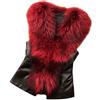 Generic Giacca da donna con collo in pelliccia senza maniche, taglie forti, alla Giacchetta Donna Primavera Giubbino Inverno Donna (Red, XXXXL)