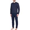 Julipet Uomo JAL561 DESENZANO Pigiama Serafino in Morbido Interlock di Puro Cotone (as6, Numeric, Numeric_56, Regular, Regular, 61 Blu, 56)