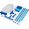 Steinbach 61175 - Attrezzatura di Base per Pulizia del Fondo di Piscina Venturi, con Manico telescopico scomponibile in 4 Parti, 2,20 m, Dotato di termometro, spazzolone, Spazzola Manuale e guadino