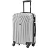 R.Leone Valigia EasyJet 45x36x20 cm Trolley Bagaglio a mano in ABS 4 Ruote 9001 (Argento, XS Bagaglio Low cost)