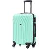 R.Leone Valigia da 1 Fino a Set 4 Trolley Rigido grande, medio, bagaglio a mano e bagaglio EasyJet 4 ruote in ABS 9001 (Verde Acqua, S Bagaglio a mano)