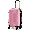 R.Leone Ryanair 55x40x20cm Valigia Trolley Bagaglio a mano Rigido Ultraleggero in ABS 4 Ruote smontabile Rimovibili Autonome 20373N (Valigia 55X40X20cm, Rosa Pastello)