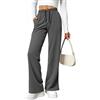 Totatuit Pantaloni Tuta Donna Larghi Cotone Pantalone Sportivi Comodi Pantaloni Gamba Larga Leggeri Pantaloni Casual con 2 Tasche Dritti per Jogging Fitness Sport S-XXL