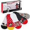 Disney Calzini Bambina, Calzini Corti (5 Paia), Calze Fantasmini Salvapiede 25-30, Regali Originali (Bianco/Rosso)