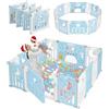 Dripex Box Bambini modulare 150×150 cm, Box per Bambini, Recinto per Bambini pieghevole, Box neonato in forma adattabile, Recinto bambini in plastica, Blu