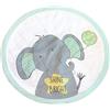 DREAMgro Tappetino da gioco per bambini rotondo, verde menta, 90 x 90 cm, motivo elefante 3D, super morbido Sherpa